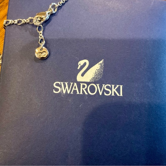 Swarovski Silver Necklace with Cross and Circle Charms - Picture 3 of 4